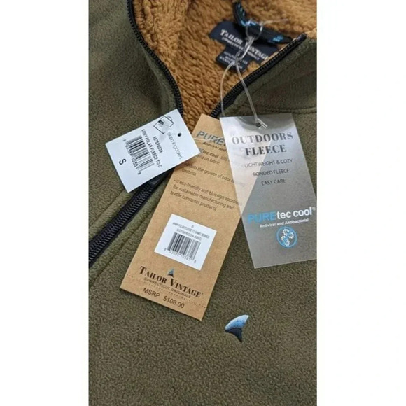 Tailor Vintage Men's Army Polar Bonded Berber Fleece Pullover Size S (MSRP $108) - Picture 3 of 4